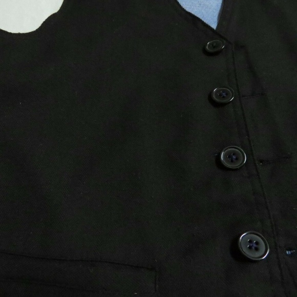 Sz S Black Solid Sovereign Code Mens Polyester #234T Suit Vest - Picture 5 of 8